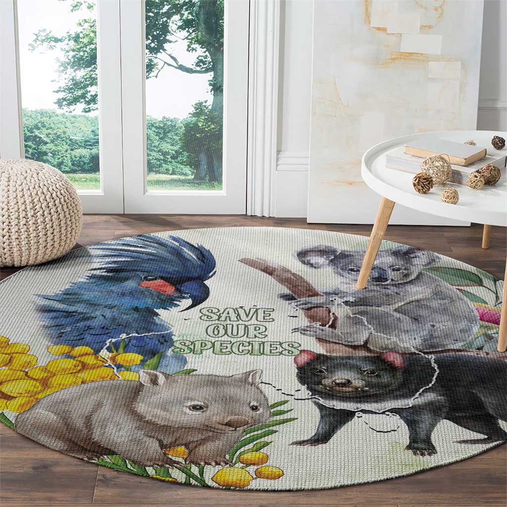 National Threatened Species Day Australia Round Carpet Aussie Animals Save Our Species - Aussie Hoodie