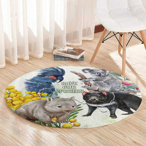National Threatened Species Day Australia Round Carpet Aussie Animals Save Our Species - Aussie Hoodie