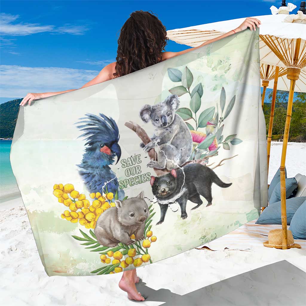 National Threatened Species Day Australia Sarong Aussie Animals Save Our Species - Aussie Hoodie