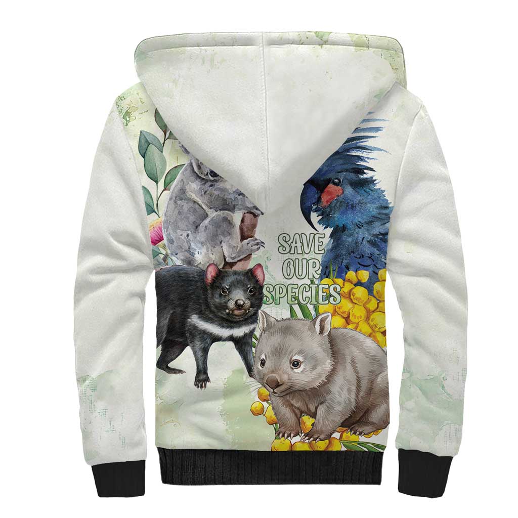 National Threatened Species Day Australia Sherpa Hoodie Aussie Animals Save Our Species - Aussie Hoodie