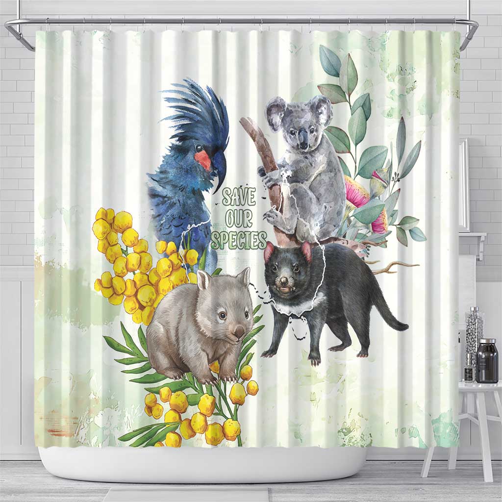 National Threatened Species Day Australia Shower Curtain Aussie Animals Save Our Species - Aussie Hoodie