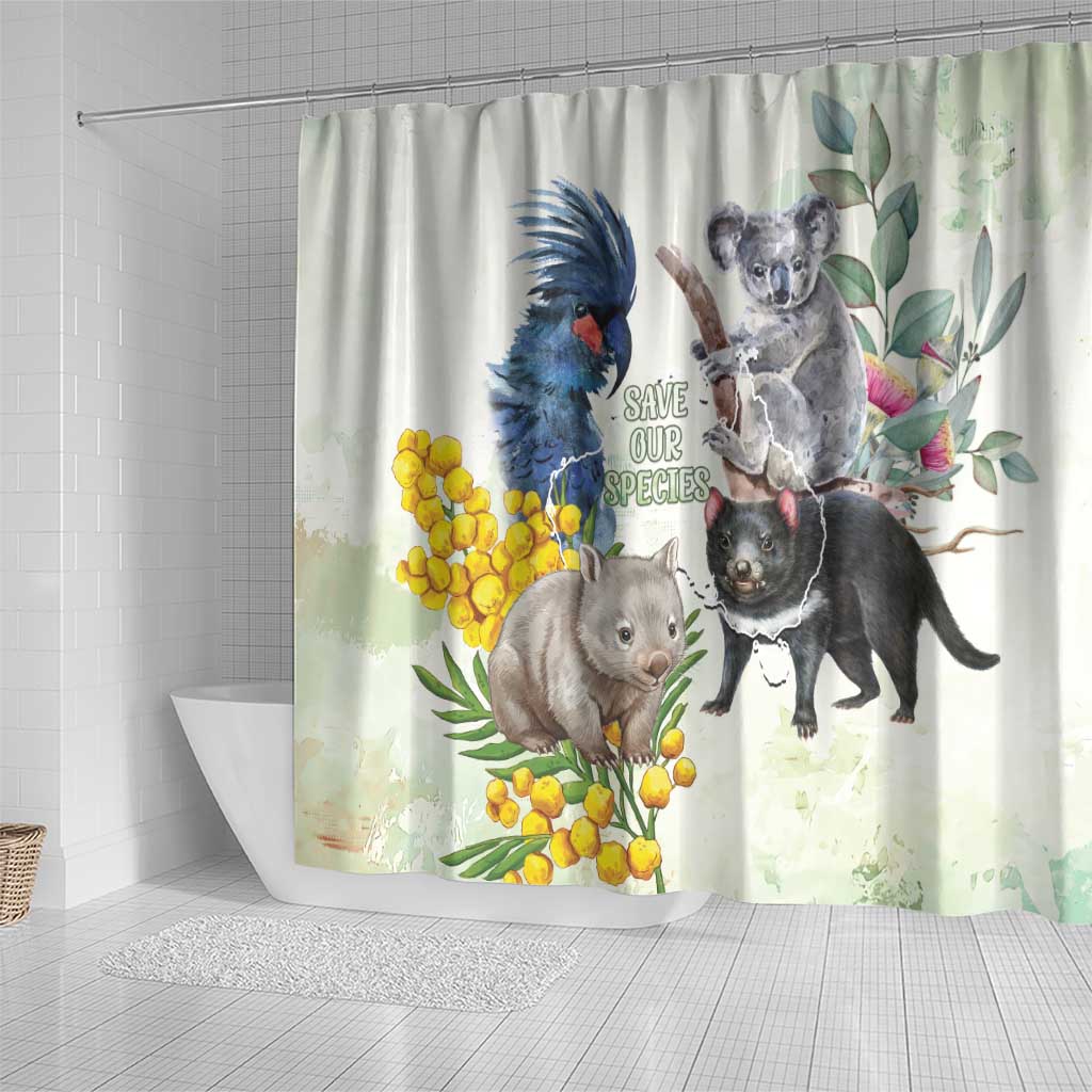 National Threatened Species Day Australia Shower Curtain Aussie Animals Save Our Species - Aussie Hoodie