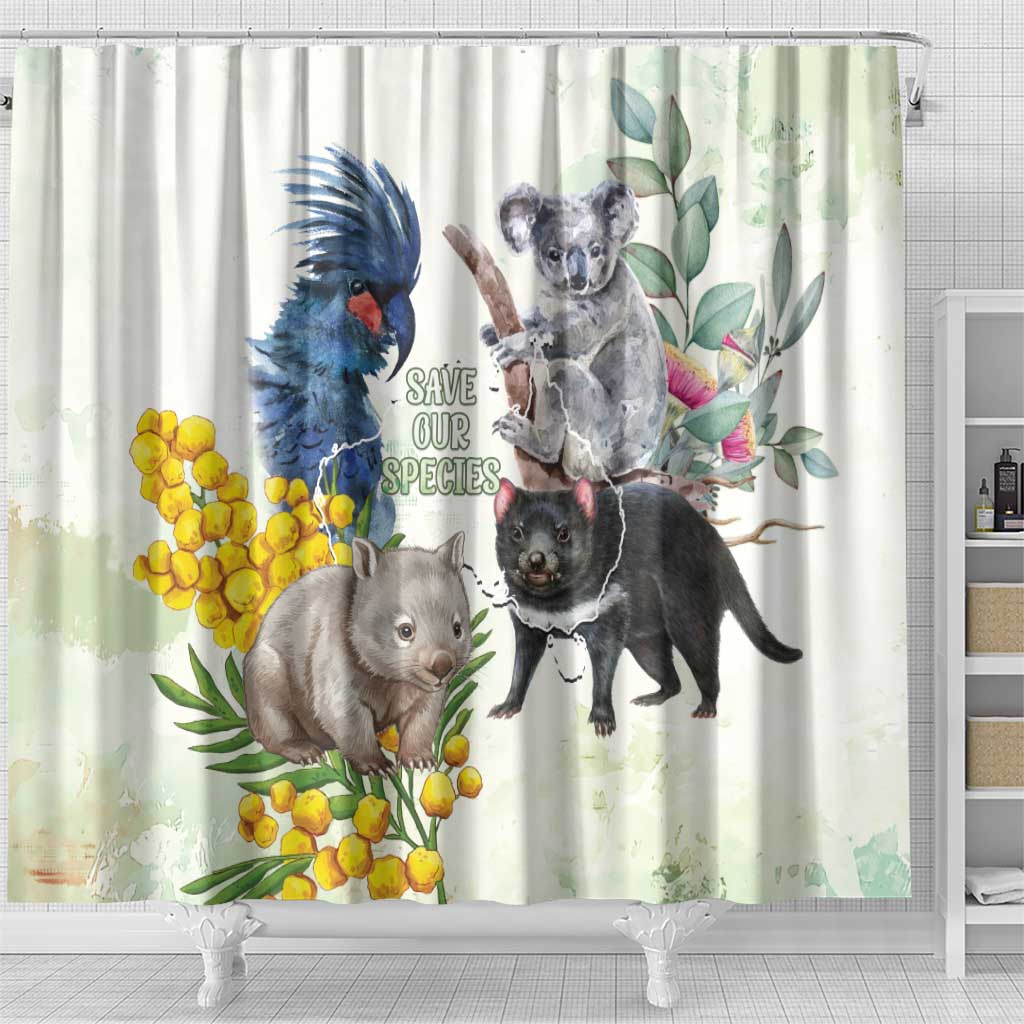 National Threatened Species Day Australia Shower Curtain Aussie Animals Save Our Species - Aussie Hoodie