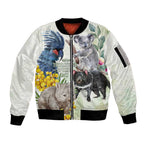 National Threatened Species Day Australia Sleeve Zip Bomber Jacket Aussie Animals Save Our Species - Aussie Hoodie
