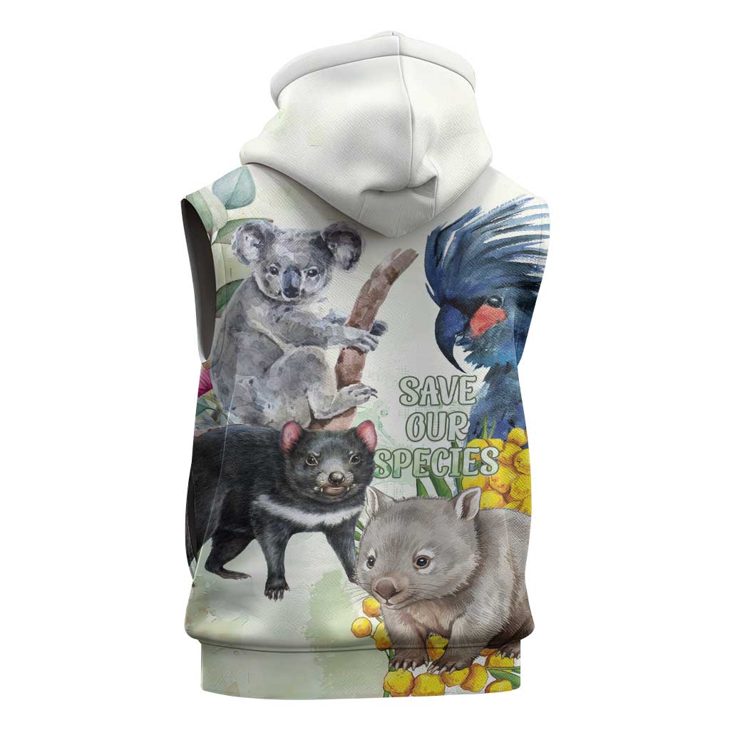 National Threatened Species Day Australia Sleeveless Hoodie Aussie Animals Save Our Species - Aussie Hoodie