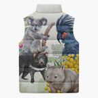 National Threatened Species Day Australia Sleeveless Puffer Jacket Aussie Animals Save Our Species - Aussie Hoodie