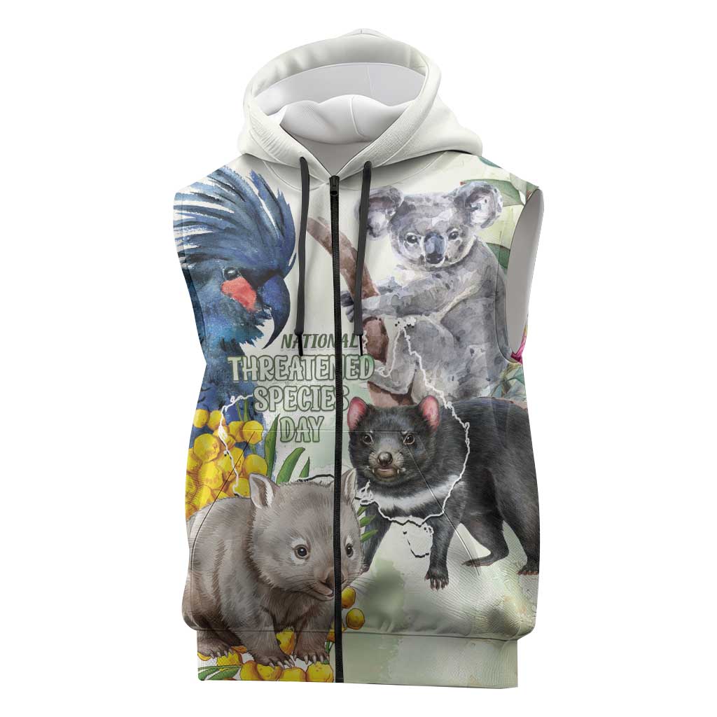 National Threatened Species Day Australia Sleeveless Zip Hoodie Aussie Animals Save Our Species LT14