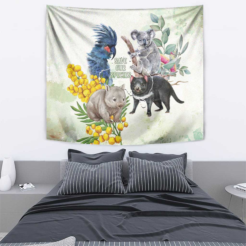 National Threatened Species Day Australia Tapestry Aussie Animals Save Our Species - Aussie Hoodie