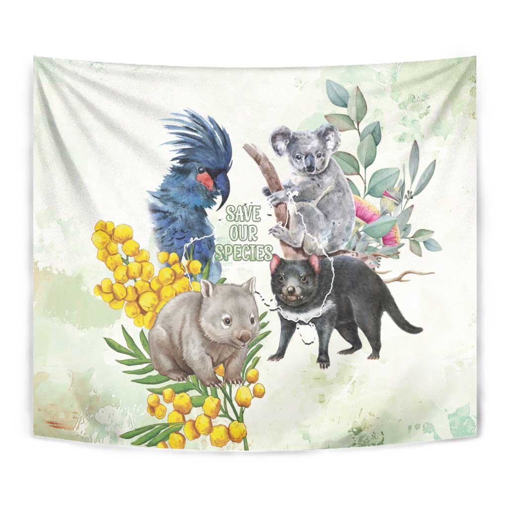 National Threatened Species Day Australia Tapestry Aussie Animals Save Our Species - Aussie Hoodie