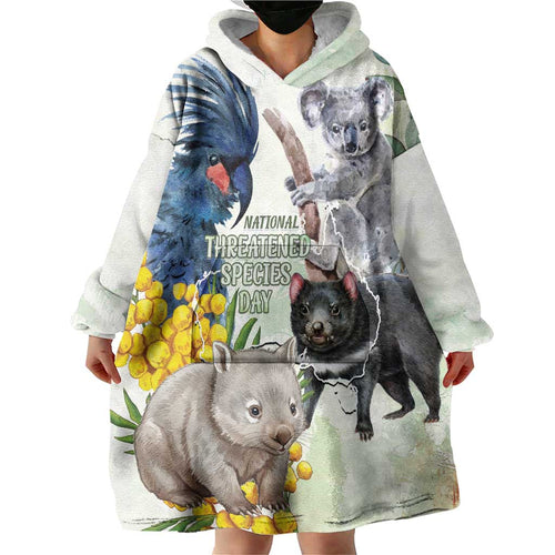 National Threatened Species Day Australia Wearable Blanket Hoodie Aussie Animals Save Our Species - Aussie Hoodie