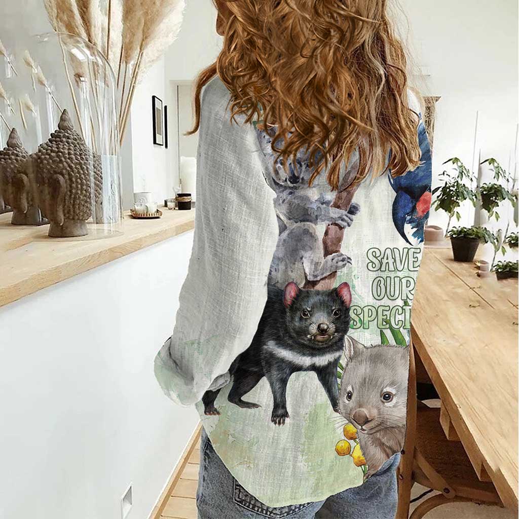 National Threatened Species Day Australia Women Casual Shirt Aussie Animals Save Our Species - Aussie Hoodie