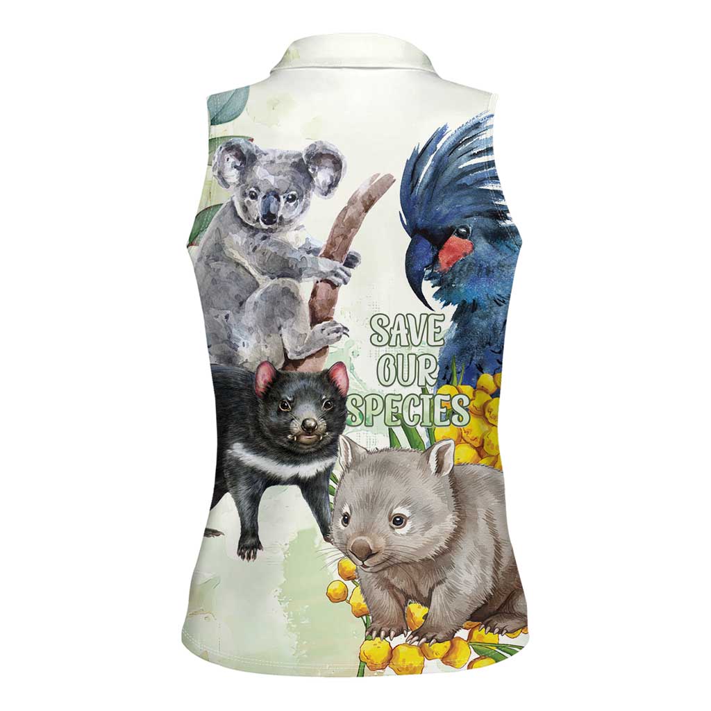 National Threatened Species Day Australia Women Sleeveless Polo Shirt Aussie Animals Save Our Species - Aussie Hoodie