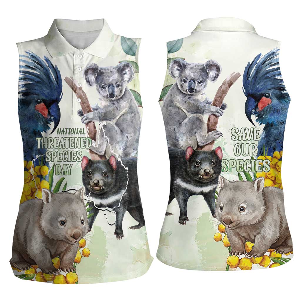 National Threatened Species Day Australia Women Sleeveless Polo Shirt Aussie Animals Save Our Species - Aussie Hoodie
