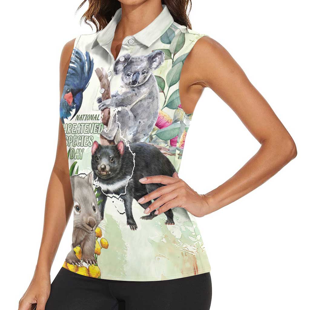 National Threatened Species Day Australia Women Sleeveless Polo Shirt Aussie Animals Save Our Species - Aussie Hoodie
