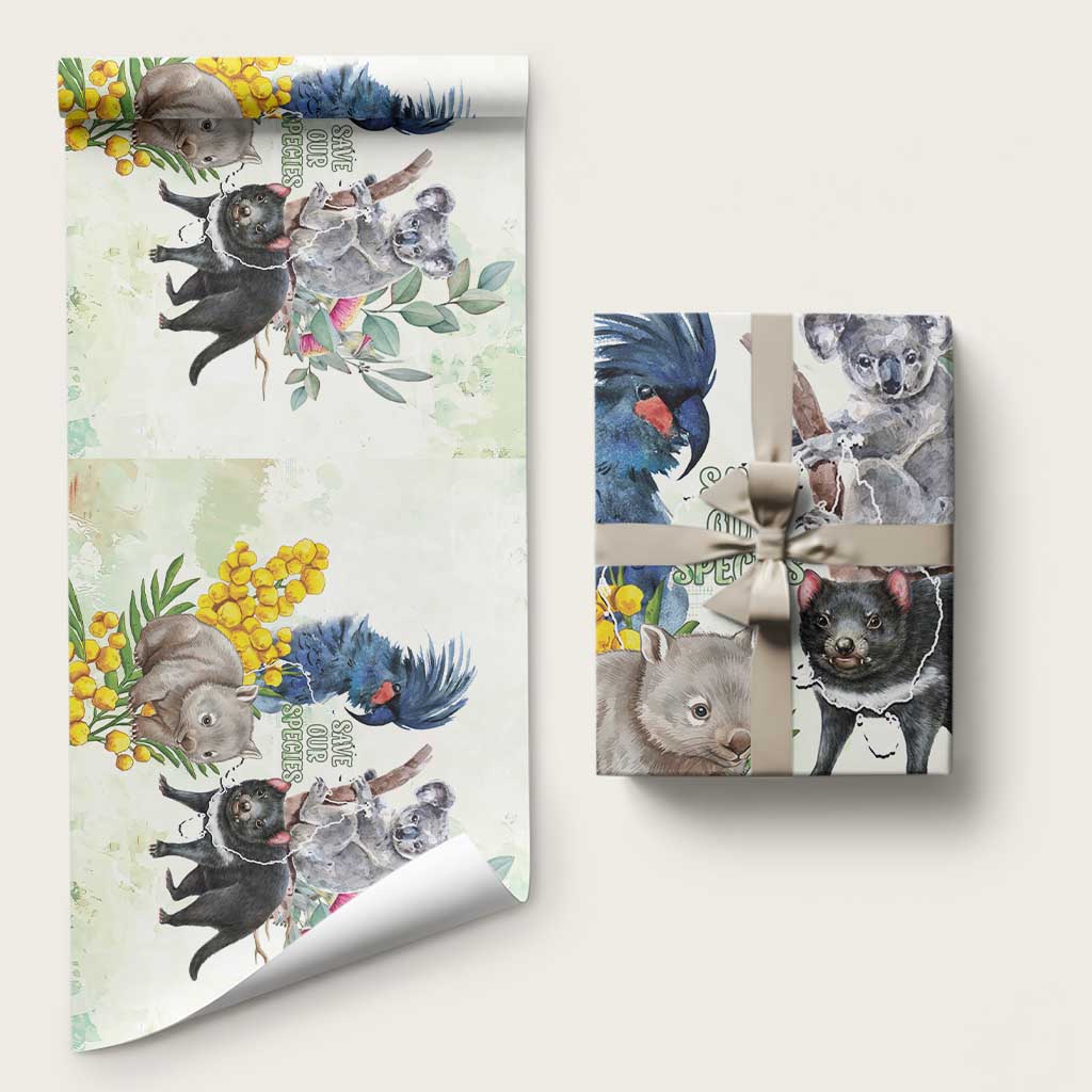 National Threatened Species Day Australia Wrapping Paper Aussie Animals Save Our Species - Aussie Hoodie