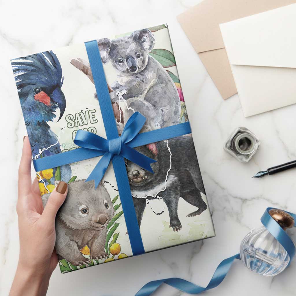 National Threatened Species Day Australia Wrapping Paper Aussie Animals Save Our Species - Aussie Hoodie