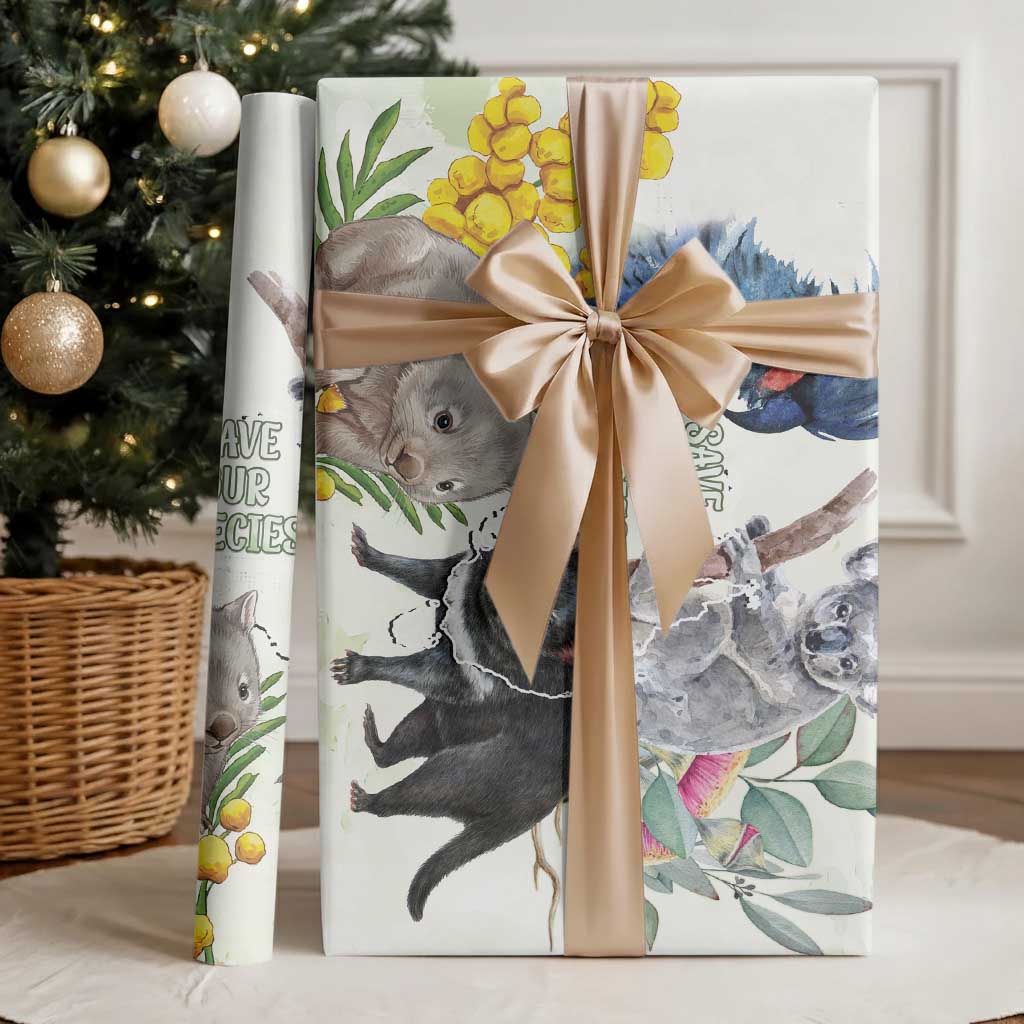 National Threatened Species Day Australia Wrapping Paper Aussie Animals Save Our Species - Aussie Hoodie