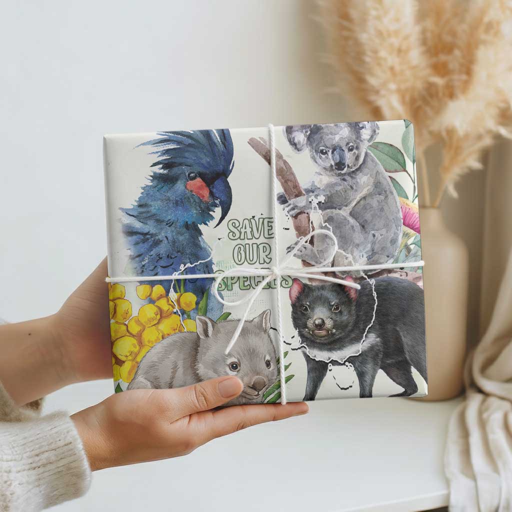 National Threatened Species Day Australia Wrapping Paper Aussie Animals Save Our Species - Aussie Hoodie