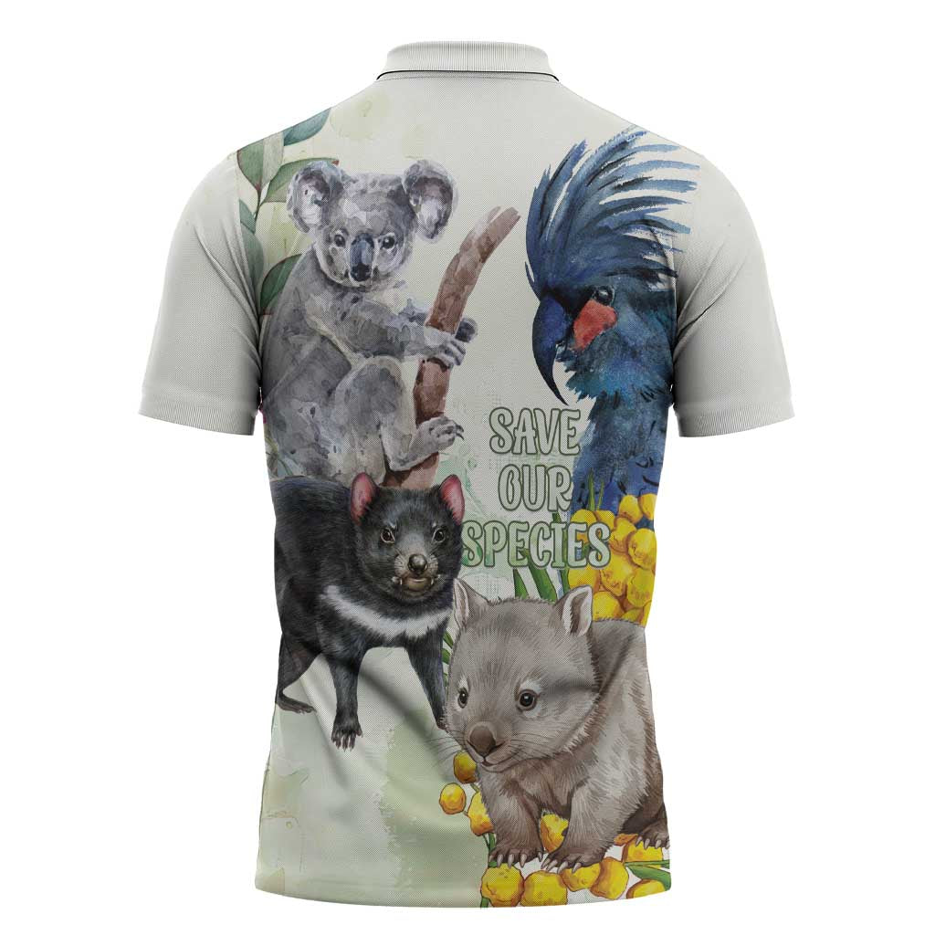 National Threatened Species Day Australia Zipper Polo Shirt Aussie Animals Save Our Species - Aussie Hoodie