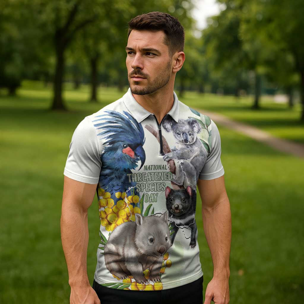 National Threatened Species Day Australia Zipper Polo Shirt Aussie Animals Save Our Species - Aussie Hoodie
