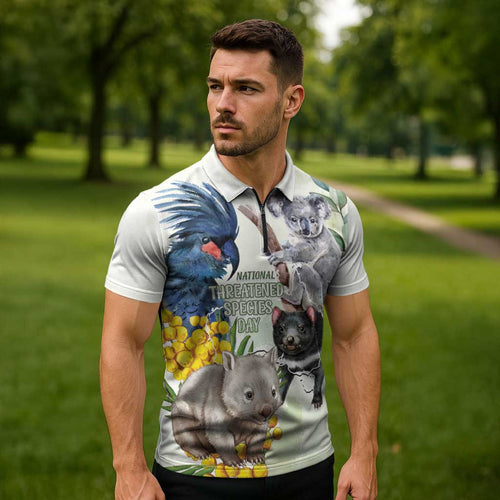 National Threatened Species Day Australia Zipper Polo Shirt Aussie Animals Save Our Species - Aussie Hoodie