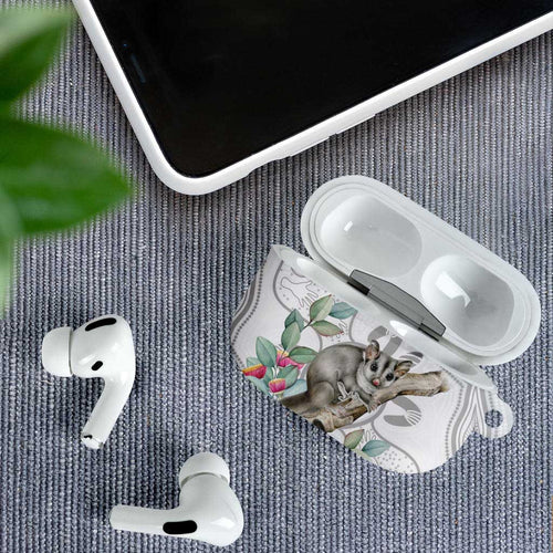 Australia Opossum AirPods Case Aboriginal Art Gumtree Blossoms Grunge - Aussie Hoodie