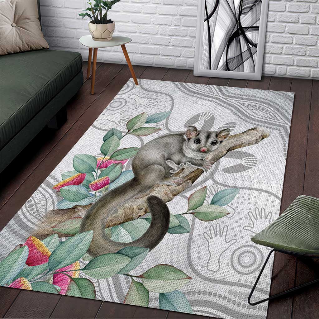 Australia Opossum Area Rug Aboriginal Art Gumtree Blossoms Grunge - Aussie Hoodie