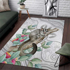 Australia Opossum Area Rug Aboriginal Art Gumtree Blossoms Grunge - Aussie Hoodie