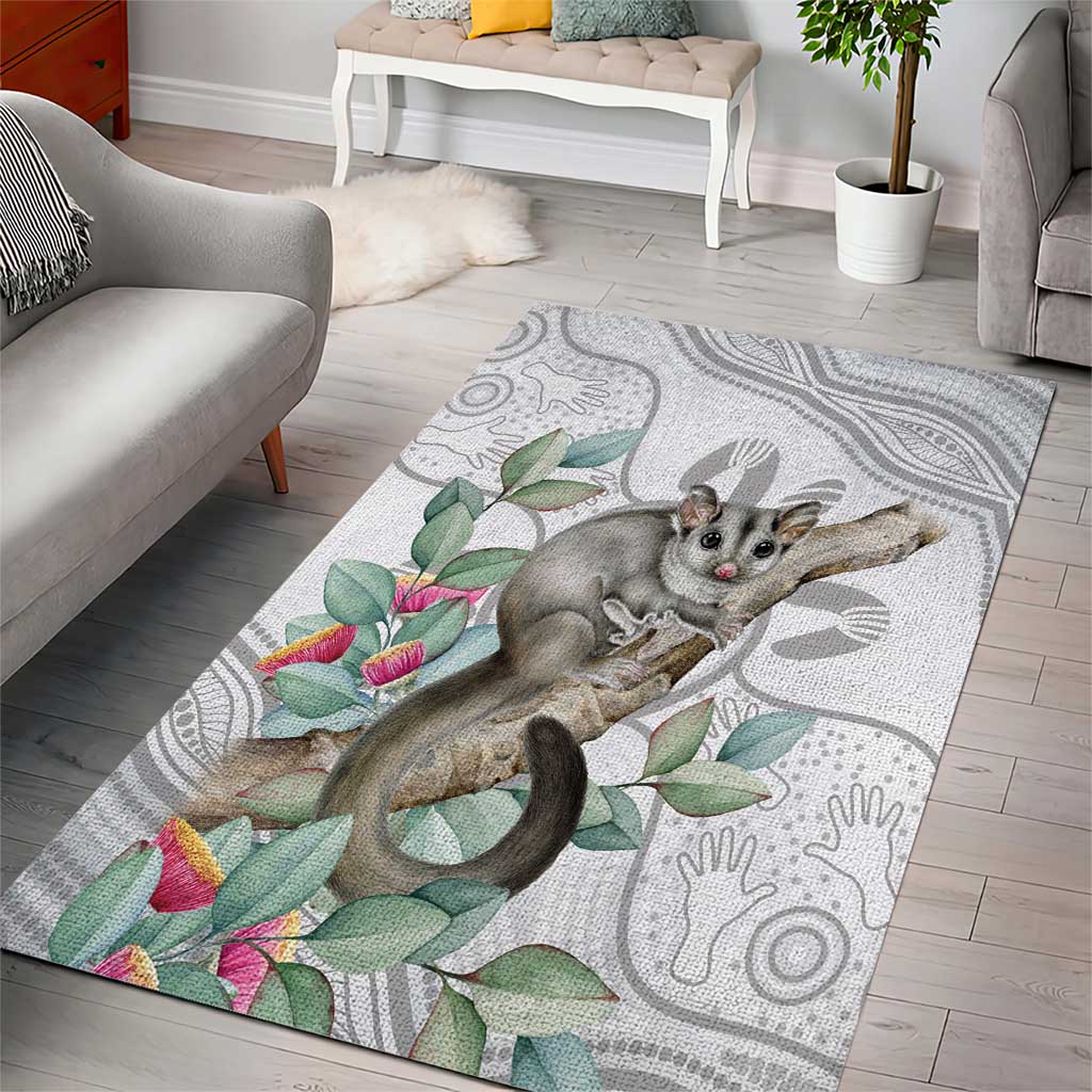 Australia Opossum Area Rug Aboriginal Art Gumtree Blossoms Grunge - Aussie Hoodie