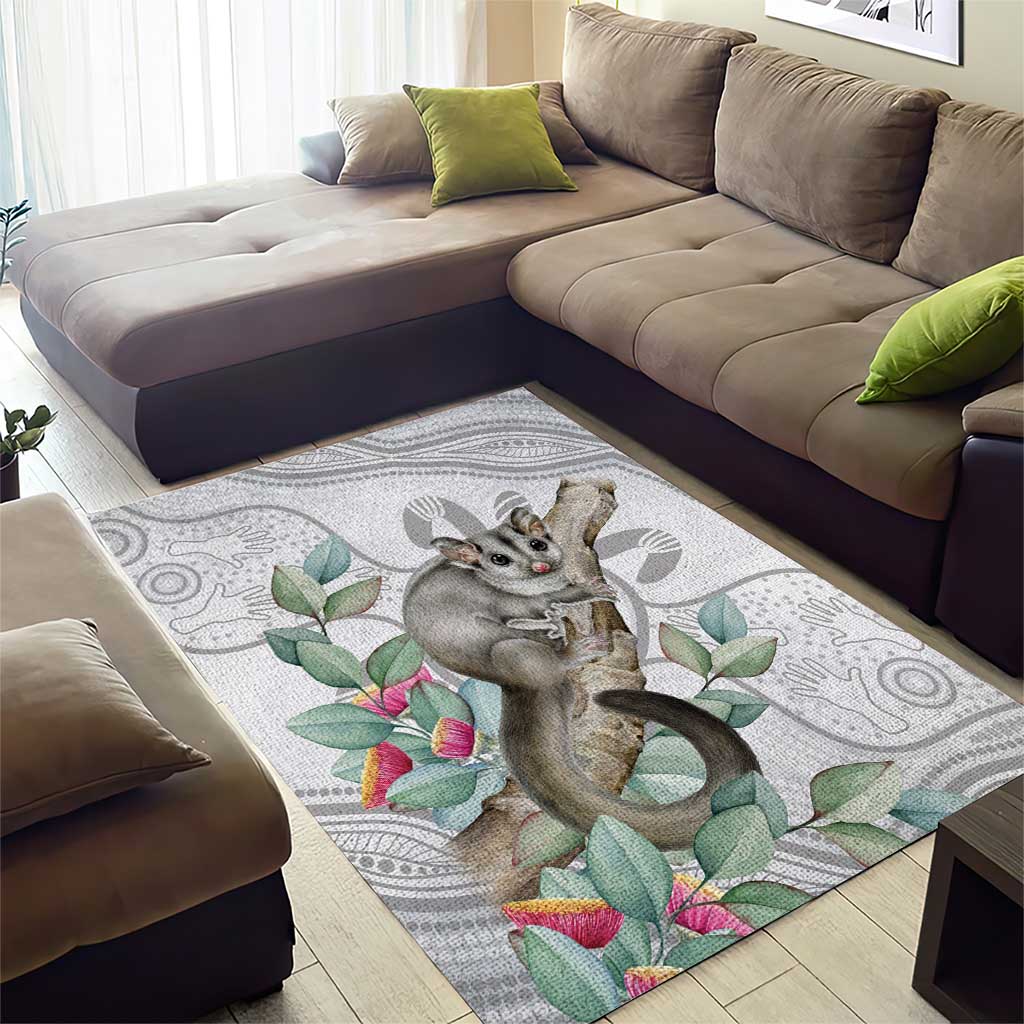 Australia Opossum Area Rug Aboriginal Art Gumtree Blossoms Grunge - Aussie Hoodie