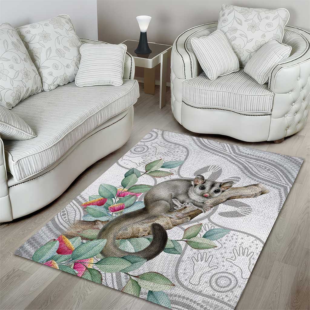 Australia Opossum Area Rug Aboriginal Art Gumtree Blossoms Grunge - Aussie Hoodie