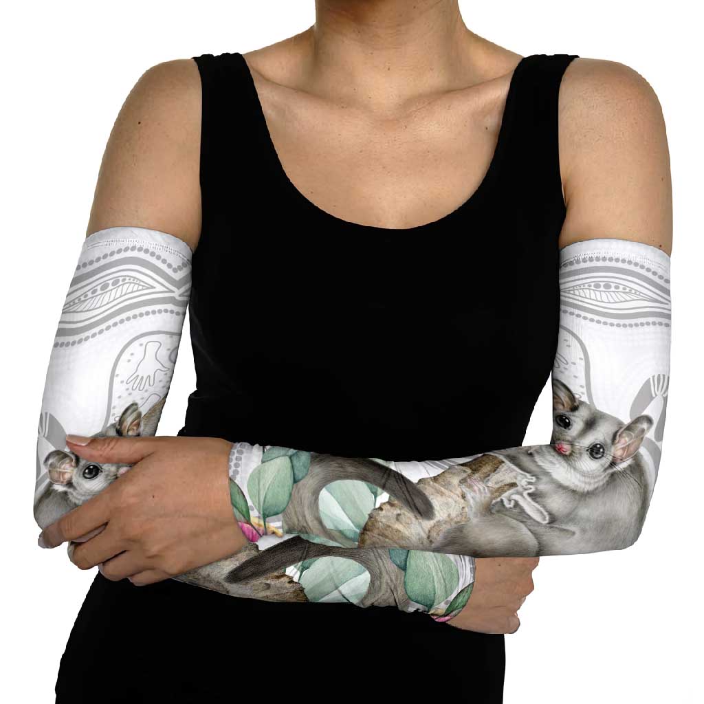 Australia Opossum Arm Sleeves Aboriginal Art Gumtree Blossoms Grunge - Aussie Hoodie
