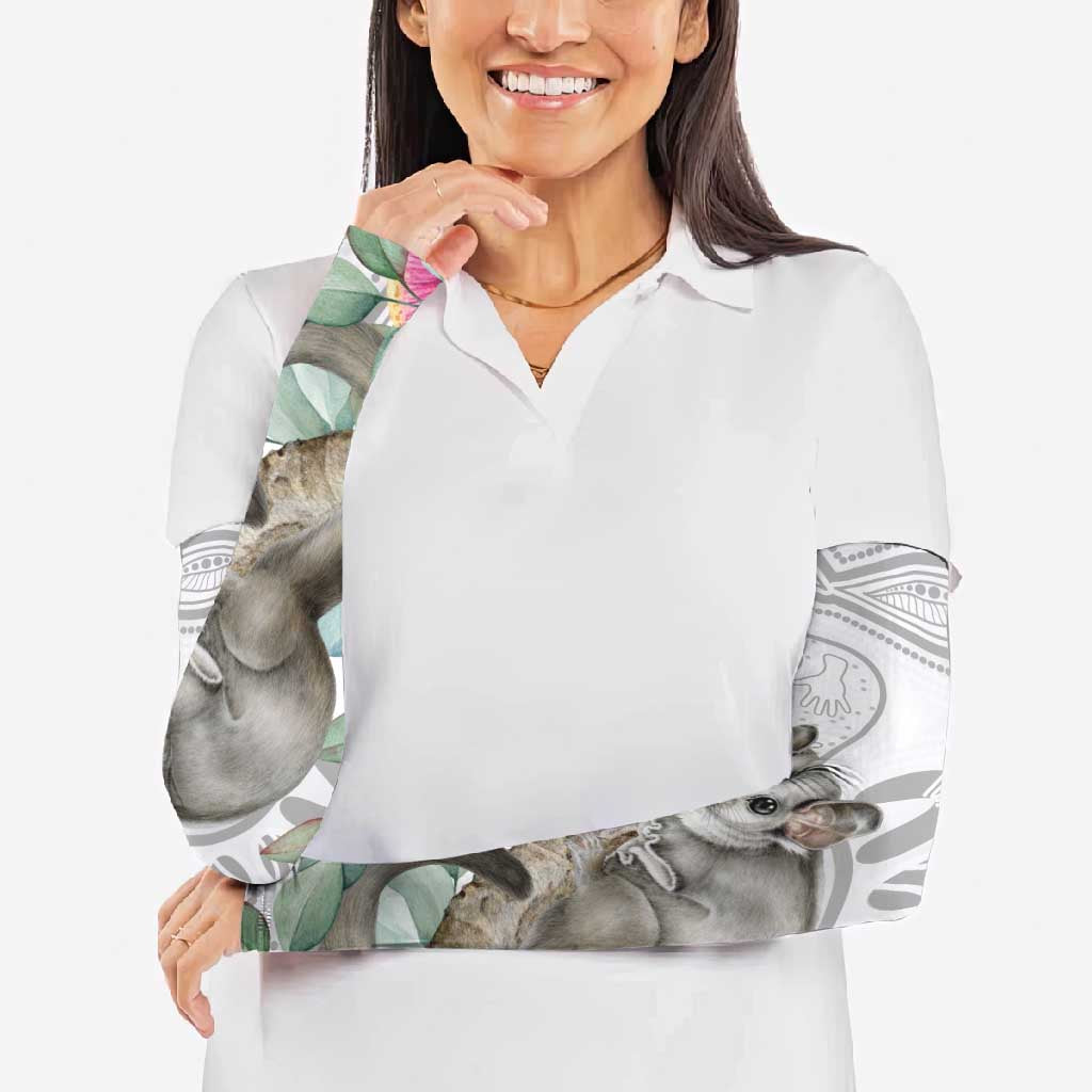 Australia Opossum Arm Sleeves Aboriginal Art Gumtree Blossoms Grunge - Aussie Hoodie
