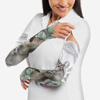 Australia Opossum Arm Sleeves Aboriginal Art Gumtree Blossoms Grunge - Aussie Hoodie