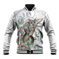 Australia Opossum Baseball Jacket Aboriginal Art Gumtree Blossoms Grunge - Aussie Hoodie
