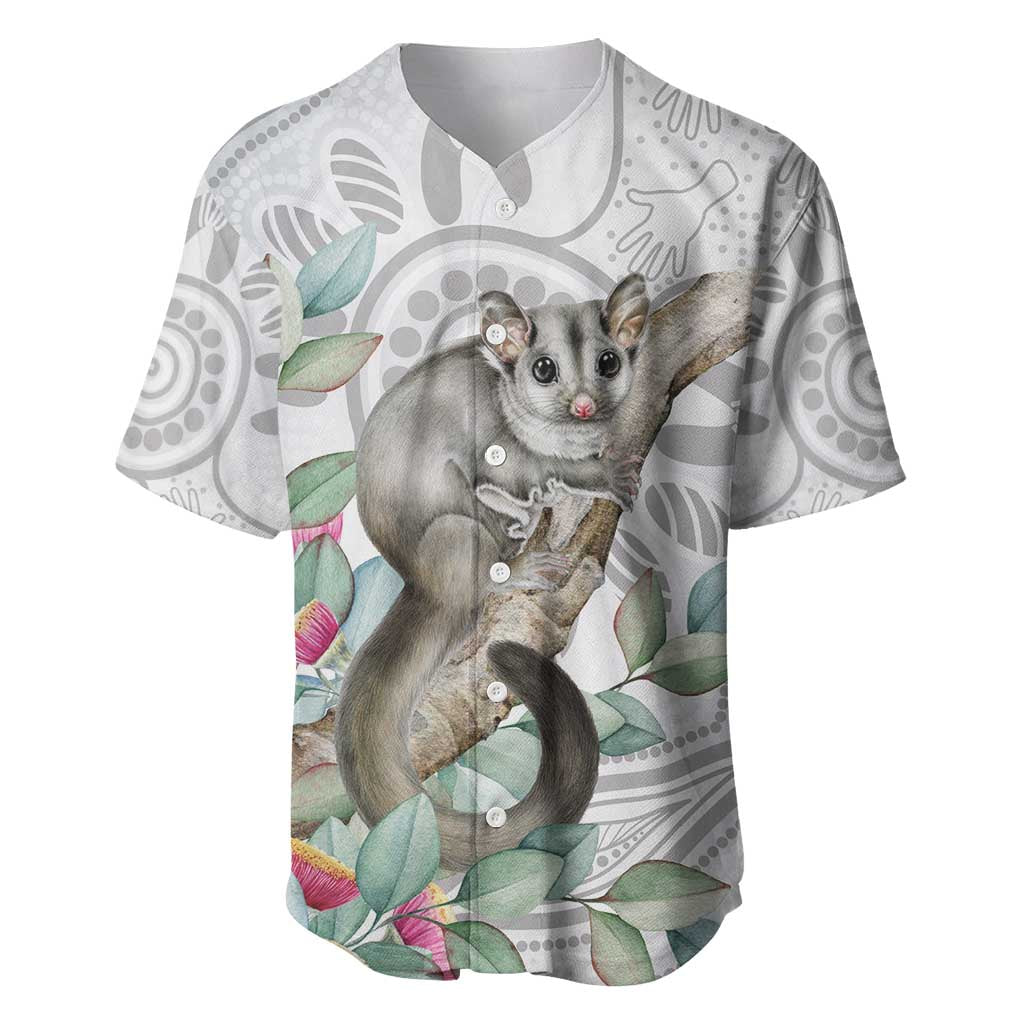 Australia Opossum Baseball Jersey Aboriginal Art Gumtree Blossoms Grunge - Aussie Hoodie