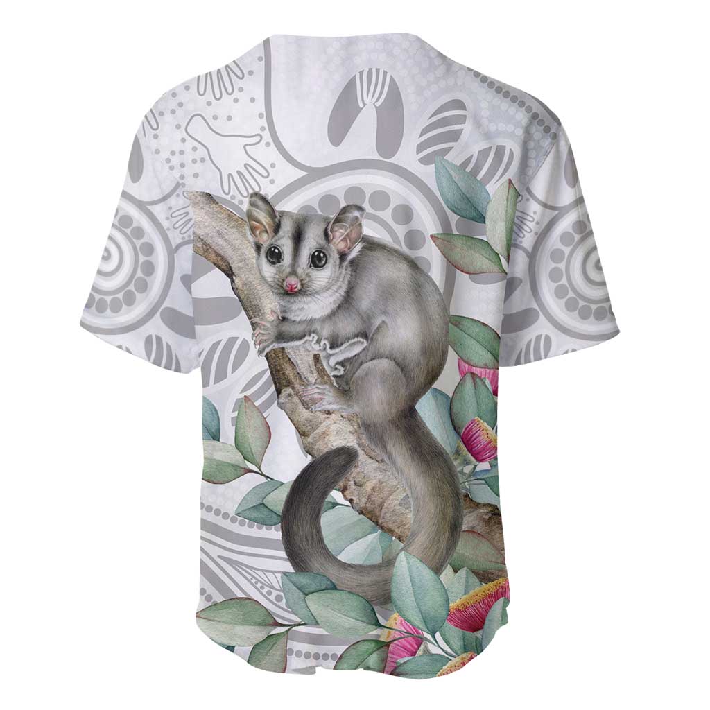 Australia Opossum Baseball Jersey Aboriginal Art Gumtree Blossoms Grunge - Aussie Hoodie
