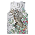 Australia Opossum Basketball Jersey Aboriginal Art Gumtree Blossoms Grunge - Aussie Hoodie