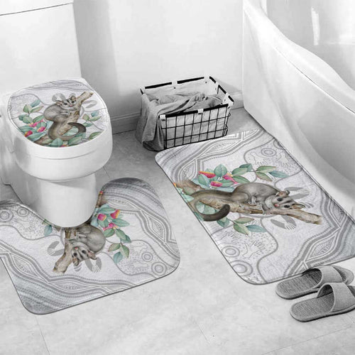 Australia Opossum Bathroom Set Aboriginal Art Gumtree Blossoms Grunge - Aussie Hoodie