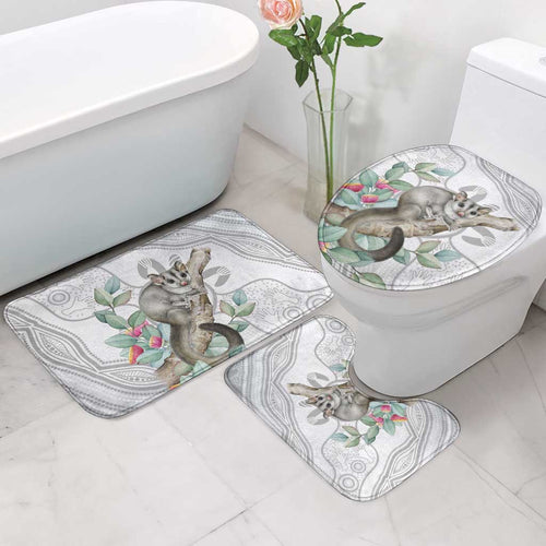 Australia Opossum Bathroom Set Aboriginal Art Gumtree Blossoms Grunge - Aussie Hoodie