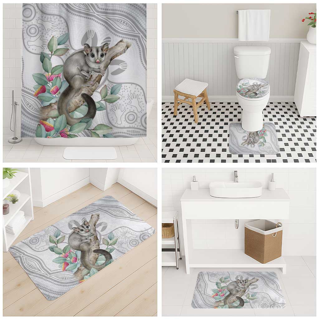 Australia Opossum Bathroom Set Aboriginal Art Gumtree Blossoms Grunge - Aussie Hoodie