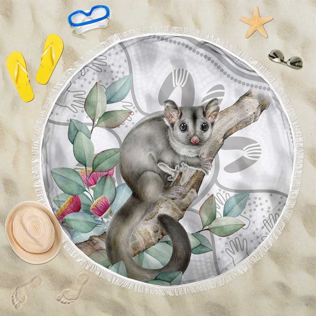 Australia Opossum Beach Blanket Aboriginal Art Gumtree Blossoms Grunge - Aussie Hoodie