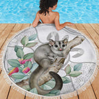 Australia Opossum Beach Blanket Aboriginal Art Gumtree Blossoms Grunge - Aussie Hoodie