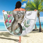 Australia Opossum Beach Blanket Aboriginal Art Gumtree Blossoms Grunge - Aussie Hoodie
