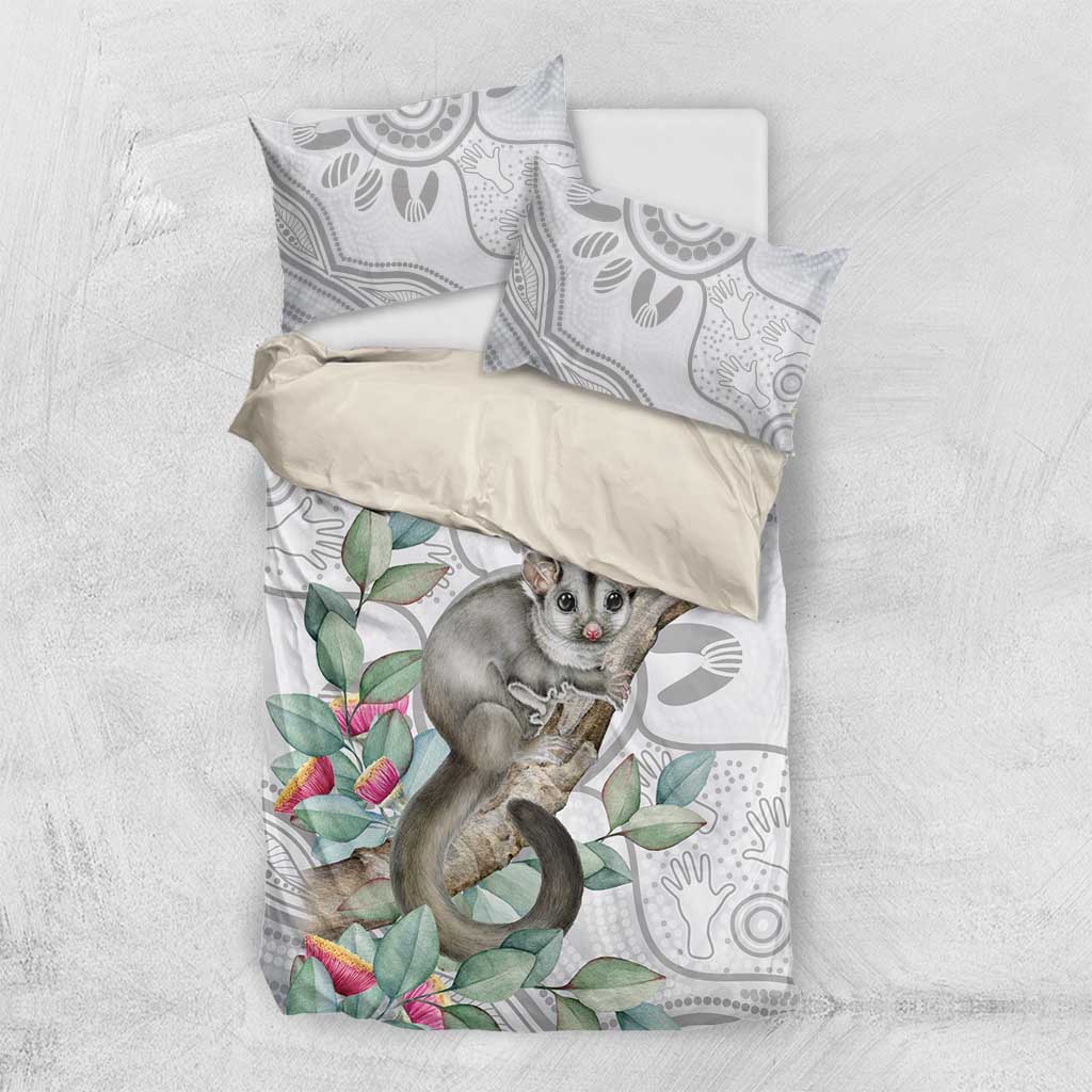 Australia Opossum Bedding Set Aboriginal Art Gumtree Blossoms Grunge - Aussie Hoodie