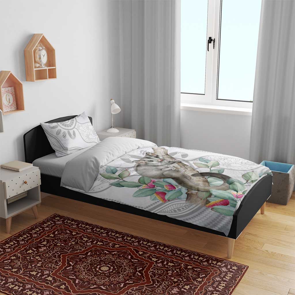 Australia Opossum Bedding Set Aboriginal Art Gumtree Blossoms Grunge - Aussie Hoodie