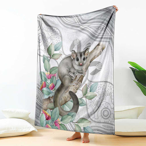 Australia Opossum Blanket Aboriginal Art Gumtree Blossoms Grunge - Aussie Hoodie
