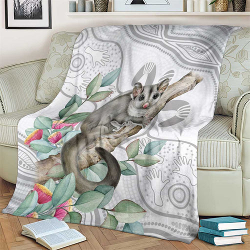 Australia Opossum Blanket Aboriginal Art Gumtree Blossoms Grunge - Aussie Hoodie