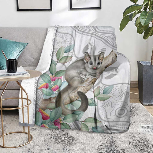 Australia Opossum Blanket Aboriginal Art Gumtree Blossoms Grunge - Aussie Hoodie
