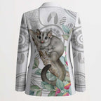 Australia Opossum Blazer Aboriginal Art Gumtree Blossoms Grunge - Aussie Hoodie